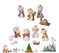 Protoence Set Presepe Natale | Presepe Di Natale 11 Pezzi Con Gesù Bambino - Statuine per Credenza Interni Soggiorno Appartamento Camera Ufficio Feste,Matrimoni Ricorrenze