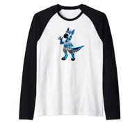 Protogen Fursuit Furry Fursona sventolando ciao blu cravatta tintura Maglia con Maniche Raglan