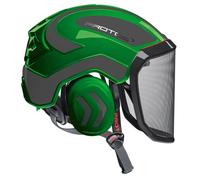 Protos casco di sicurezza integrale arborist protezione dell'udito, colore: verde/nero, caratteristiche: visiera fine