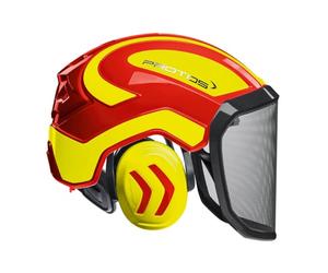 Protos, Casco integrale, Forest , colore: rosso/giallo, rosso