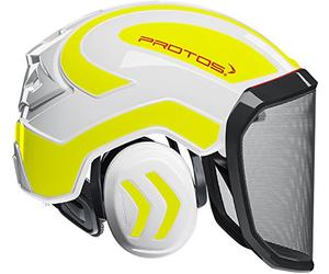 Protos Integral Casco forestale (bianco/giallo), F39 - visiera