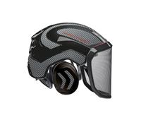 PROTOS Integral Forest Casco di protezione EN 397 - Casco forestale con protezione viso e uditivo integrata, Climaair ventilazione attiva, colore nero carbonio