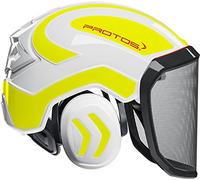 Protos Integral Forest - Casco forestale (bianco/giallo), Unisex, Taglia unica
