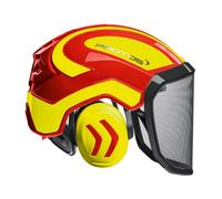 Protos, Casco integrale, Forest , colore: rosso/giallo, rosso