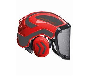 Protos Integral Forest - Casco forestale (rosso/grigio)