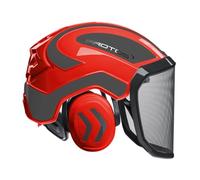 Protos Integral Forest - Casco forestale (rosso/grigio), rosso