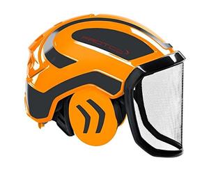 Protos Pfanner Sicherheitshelm Integral Forest Forsthelm, Orange/Grau, G16