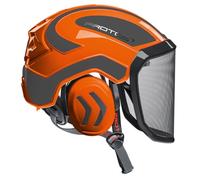 Protos Sicherheitshelm Integral Arborist feines Visier, Farbe: Orange/Grau