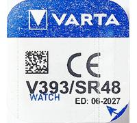 Batteria bottone Varta 1,55V V393 Ossido d’Argento confezione da 1 pila