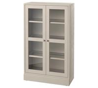 ProTuning HAVSTA Armadio porta vetro con zoccolo, vetro grigio-beige/trasparente, 81x37x134 cm