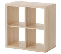 ProTuning KALLAX - Scaffale a 4 ripiani, effetto rovere tinto bianco, montaggio a parete o a pavimento, 77 x 39 x 77 cm, quadrato