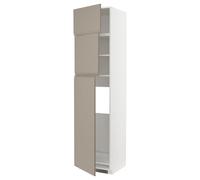 ProTuning METOD Cabina alta per frigorifero con porte 3, bianco/Upplöv beige scuro opaco, 60x60x240 cm