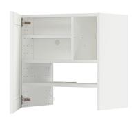 ProTuning METOD Cappa da parete cb f extr w shlf/porta, bianco Enköping/effetto legno bianco, 60x60 cm