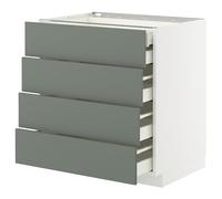 ProTuning METOD/MAXIMERA Base cb 4 frnts/2 basso/3 md drwrs, bianco/Nickebo grigio opaco-verde, 80x60 cm