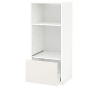 ProTuning METOD/MAXIMERA cabina alta per cassetto forno/micro w, 60x60x140 cm, bianco/bianco Veddinge