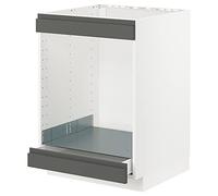ProTuning METOD/MAXIMERA cabina base per piano cottura+forno con cassetto, 60x60 cm, bianco/Voxtorp grigio scuro