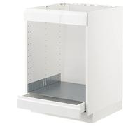 ProTuning METOD/MAXIMERA Cabina base per piano cottura+forno con cassetto, bianco/Voxtorp lucido/bianco, 60x60 cm