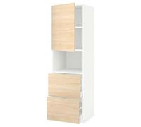 ProTuning METOD/MAXIMERA Hi cab f micro w anta/cassetti 2, bianco/Askersund effetto cenere chiaro, 60x60x200 cm