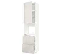 ProTuning METOD/MAXIMERA Mobile alto f forno+anta/cassetti 2, bianco/Ringhult grigio chiaro, 60x60x240 cm