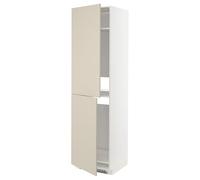 ProTuning METOD Mobile alto per frigorifero/congelatore, bianco/Havstorp beige, 60x60x220 cm