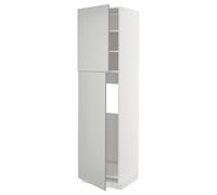 ProTuning METOD Mobile alto per frigorifero w 2 ante, bianco/Havstorp grigio chiaro, 60x60x220 cm