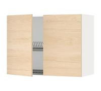 ProTuning METOD Pensile w scolapiatti/2 ante, bianco/Askersund effetto cenere chiaro, 80x60 cm