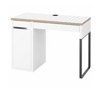 ProTuning MICKE Scrivania per computer, postazione di lavoro per casa e ufficio, 105 x 50 x 75 cm, bianco/antracite, gestione dei cavi, ripiani regolabili, cassettiera