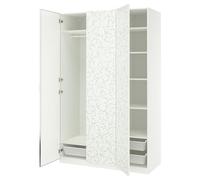 ProTuning PAX/LINNABERG/ÅHEIM Combinazione guardaroba, fantasia bianca/vetro a specchio, 150x58x236 cm