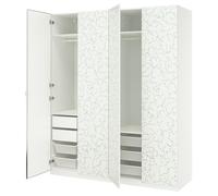 ProTuning PAX/LINNABERG/ÅHEIM Combinazione guardaroba, fantasia bianca/vetro a specchio, 200x66x236 cm