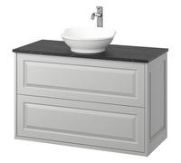 ProTuning TÄNNFORSEN/VÄSTERSJÖN Lavatoio-stnd w cassetti/lavabo/rubinetto, grigio chiaro/nero effetto marmo, 102x49x79 cm