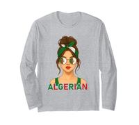 Proud Algerian Girl Algeria Flag Algerian Girlfriend Wife Maglia a Manica