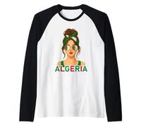 Proud Algerian Girl Algeria Flag Algerian Girlfriend Wife Maglia con Maniche Raglan