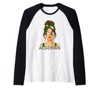 Proud Algerian Girl Algeria Flag Algerian Girlfriend Wife Maglia con Maniche Raglan
