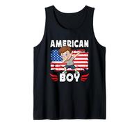 Proud American Boy Dab Pose American Son Guy USA Flag Canotta