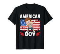 Proud American Boy Dab Pose American Son Guy USA Flag Maglietta
