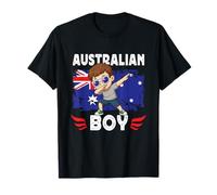 Proud Australian Boy Dab Pose Australian Son Australia Flag Maglietta