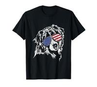 Proud Australian Shepherd American Flag occhiali da sole cane Maglietta