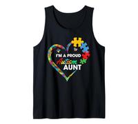 Proud Autism Aunt Heart Puzzle Piece Awareness Support Canotta