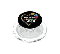Proud Autism Aunt Heart Puzzle Piece Awareness Support PopSockets PopGrip per MagSafe