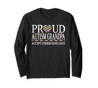 Proud Autism Grandpa Family Love Autism Awareness Day Maglia a Manica
