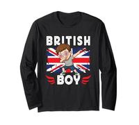 Proud British Boy Dab Pose British Son Guy UK Flag Maglia a Manica