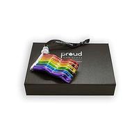 Proud Christmas PC002 - Bandiera arcobaleno in vetro con brillantini, 8 x 5 cm
