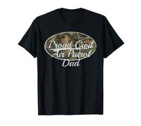 Proud Civil Air Patrol Dad Camo Distressed Throwback Maglietta