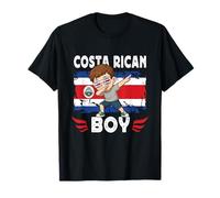 Proud Costa Rican Boy Son Dab Pose Costa Rica Flag Maglietta