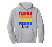 Proud Dad Gay Pride Bandiera arcobaleno LGBTQ Papà Festa del Papà Felpa con Cappuccio