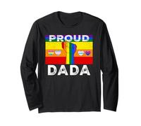 Proud Dada Dad LGBTQ Rainbow Flag LGBT Pride Month Maglia a Manica