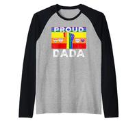 Proud Dada Dad LGBTQ Rainbow Flag LGBT Pride Month Maglia con Maniche Raglan