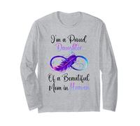 Proud Daughter of a Beautiful Mom in Heaven Infinity Feather Maglia a Manica