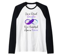 Proud Daughter of a Beautiful Mom in Heaven Infinity Feather Maglia con Maniche Raglan