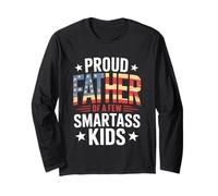 Proud Father Of A Few Smartass Kids Fathers Day Maglia a Manica
